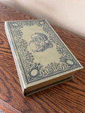 Christmas home decor, moss green vintage looking book