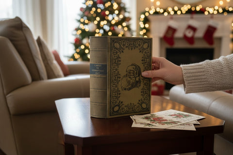 Christmas card holder that is a book