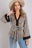 Mocha Print Blouse