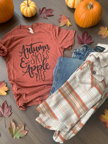fall tee Autumn skies and apple pies