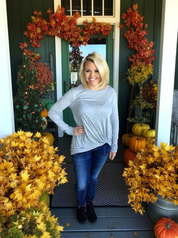 Heather Grey Twist Top