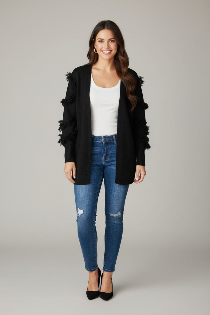 black cardigan  for fall or winter