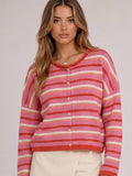 red and pink striped sweater