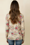 oatmeal floral blouse for spring
