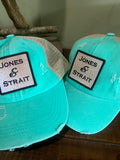 jones and strait distressed trucker cap