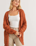 rust fall open cardigan in our boutique aunt lillie bells