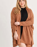 plus size camel fall cardigan in our boutique aunt lillie bells
