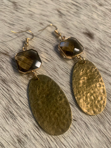 bronze and crystal boho western earrings