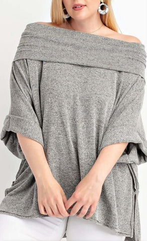 Grey Cowl Neck Sweater