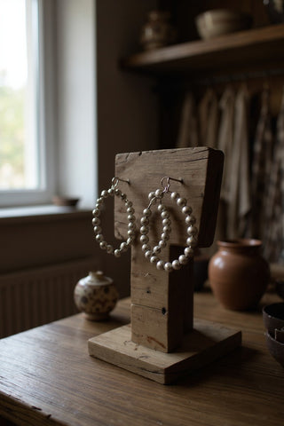 Navajo Pearl Hoop Earrings