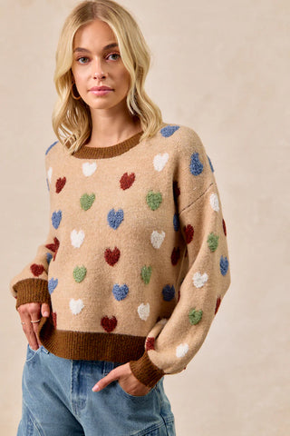 fall heart sweater