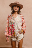 floral rose print peaant top