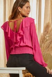 pink ruffle party top