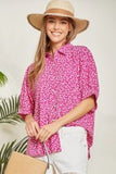 pink floral spring and summer blouse