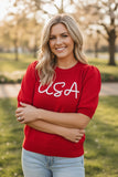 red usa sweater
