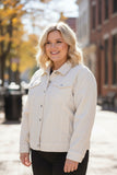 ivory courdaroy jacket in plus size