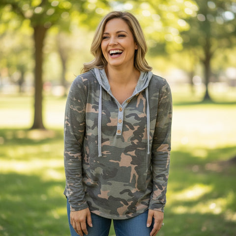 camo hoodie for a casual weekend 