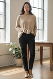 beige dolman sleeve lightweight sweater for fall