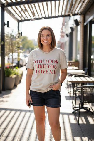 you look like you love me tee in our boutique aunt lillie bells