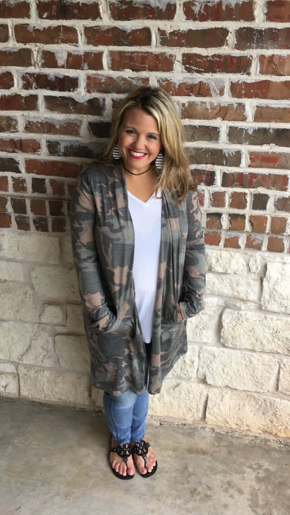Camo cardigan womens shop