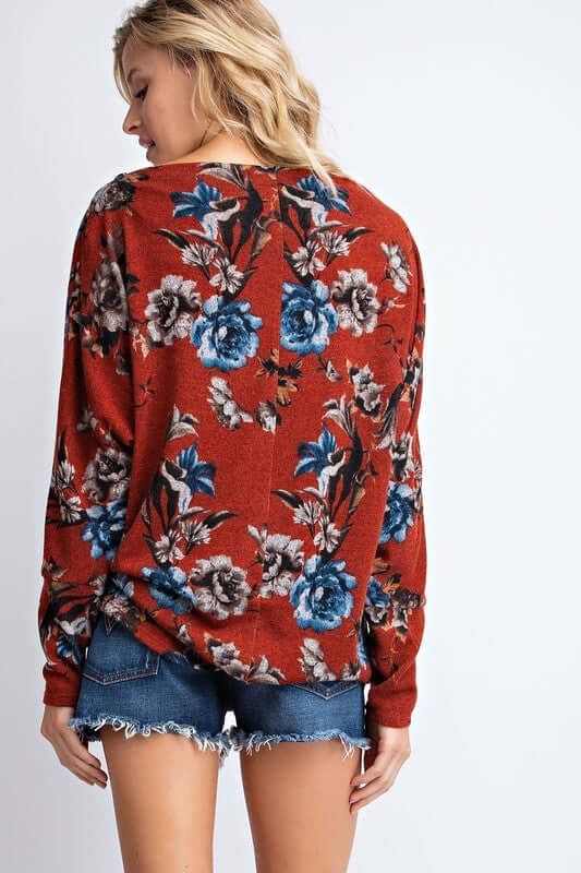 Sweet Gesture Front Tie Floral Top main image 1