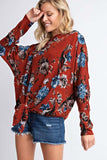 fall blouse with floral print in our boutique aunt lillie bells