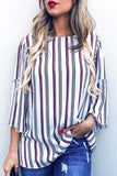 striped top with cute bell sleeves, a bestseller in our boutique aunt lillie bells