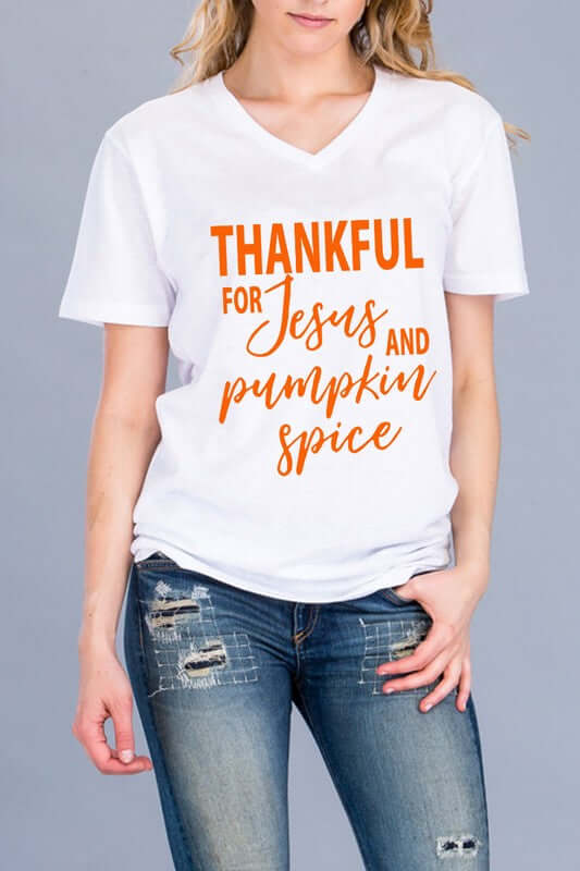 Happy Fall Y'all Women's Funny Pumpkin Spice T-Shirt - V-Neck Short Sleeve Tee, Dark Grey Small