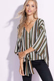 olive multi striped top in our texas boutique aunt lillie bells