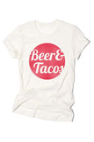 Beer & Tacos vintage t-shirt unisex style in our boutique aunt lillie bells