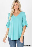 mint ruffle top in our texas boutique