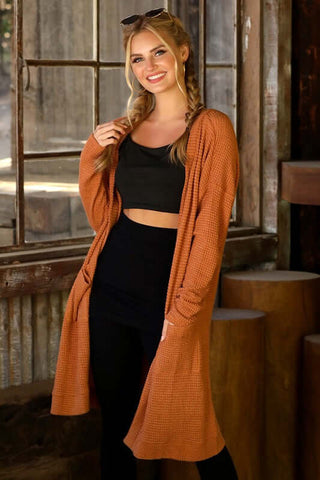 Waffle Knit Cardigan