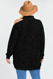 black plus size sweater dress with one open shoulder