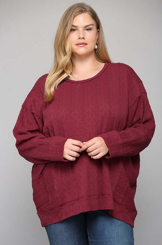 wine pullover plus size top in our online store aunt lillie  bells