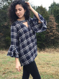 Plaid Bell Sleeve Top - Aunt Lillie Bells