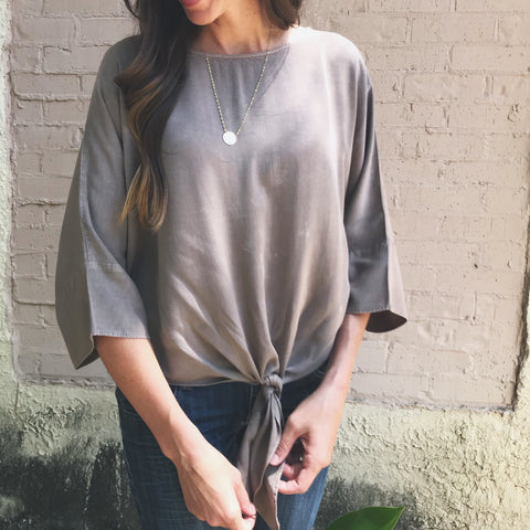 Taupe distressed top