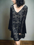 Black Lace Dress with a v-neck 