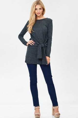 Charcoal Wrapped Sweater - Aunt Lillie Bells