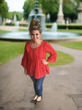 fall orange striped top in our boutique aunt lillie bells