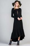Black maxi dress for fall and winter in our boutique aunt lillie bells