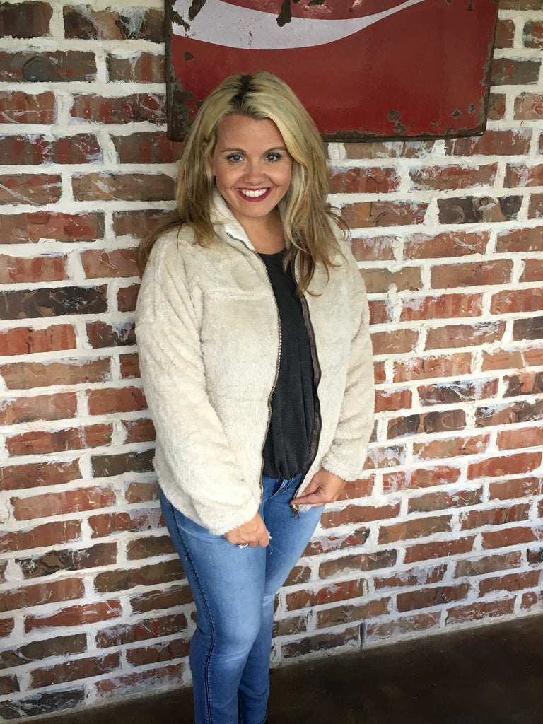 Taupe Faux Fur Jacket