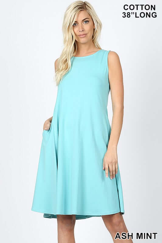 mint a line dress with pockets in our online boutique