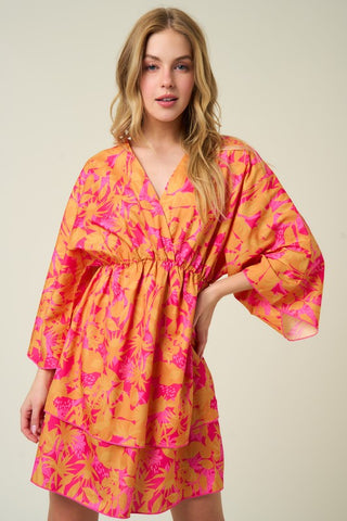 pink and orange print dress in our bestselling boutique aunt lillie bells