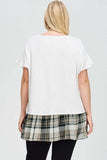 White and Plaid Bell Sleeve Top White and Plaid Bell Sleeve Top Aunt Lillie Bells 