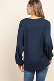 navy blue thermal top 