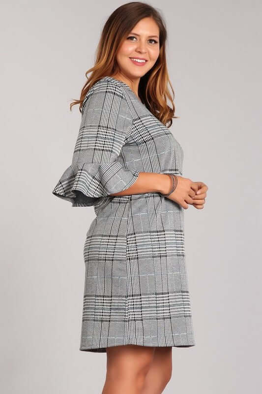 Black and White Plaid Dress 1XL Black and White Plaid Dress 1XL