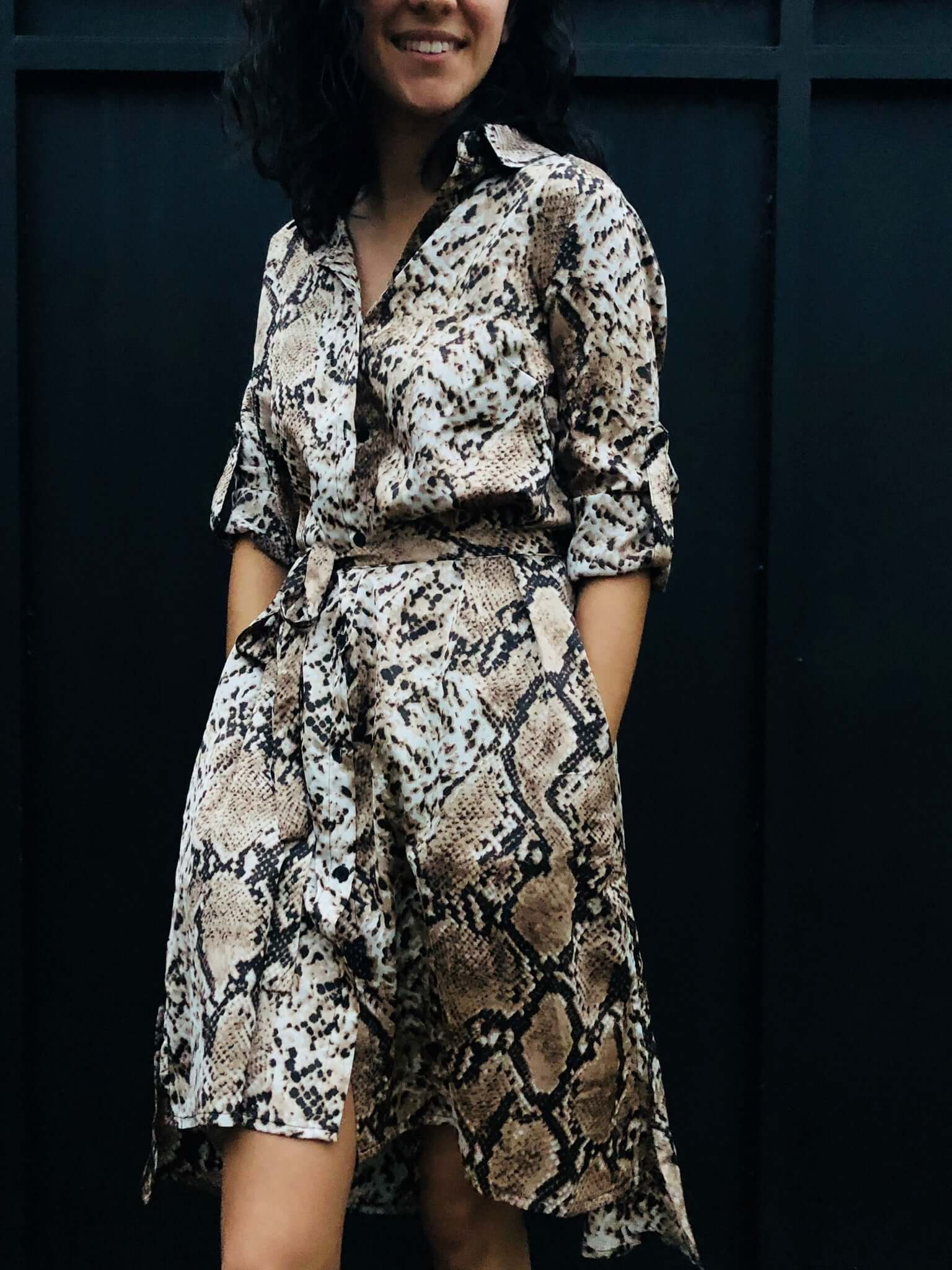 Snake Print Shift Dress