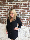 Black button down dress for work or play in our boutique aunt lillie bells