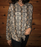 Taupe Snake Print Top