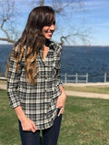 Black and White Plaid Flannel Top - Aunt Lillie Bells